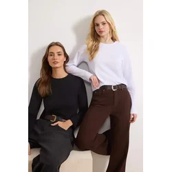 Trendyol Milla ženska majica model Twoaw25Ts00001, crna-bela