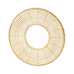 Eglo 425029 - Zidno ogledalo MITSUKE, prečnika 55 cm, bambus