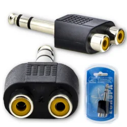 shumee Adapter/stereo vtičnica 6,3 mm moški na 2x RCA Chinch ženski