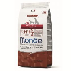 Monge Natural Superpremium Dog Mini Adult Monoprotein Lamb With Rice, Patatoes - 7.5 kg