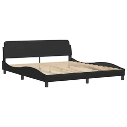 Vidaxl Posteljni okvir Dover črn 180x200 cm umetno usnje