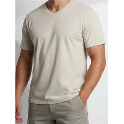 Sinsay - Pamučna basic majica - nude
