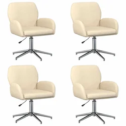 Okretne radne stolice 4 kom. 54 x 58 x 90 cm Krem Tkanina