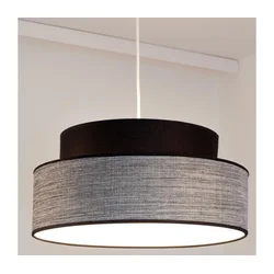 Luster na sajli GRACE 1xE27/60W/230V, prečnik 40 cm, crna/siva