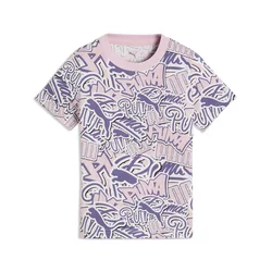 PUMA Essentials Scribble Printed Tee Youth, Shop, Whisp Of Pink, 4-5Y