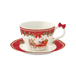 Cup with saucer, porcelain, 240 ml, Christmas Heritage - Easy Life