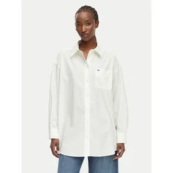 Tommy Jeans Srajca Essential DW0DW22936 Bela Oversize
