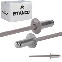 Aluminijaste odprte zakovice 4x10mm RAL 9007