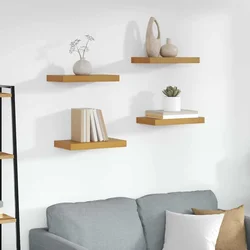 Polica na zidu 4 pcs Bež 40 x 23,5 x 4 cm Konstruirano drvo