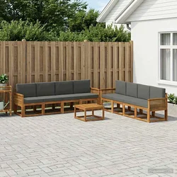 Set vanjskih sofa 9 pcs Prirodna i antracit Poliester