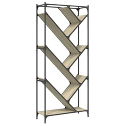 Regal za knjige boja hrasta 79 x 30 x 180 cm od drva i metala