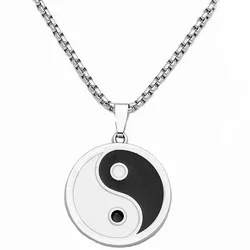 Ogrlica EA-33478 Yin Yang - Bijela / Crna KP33478