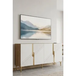 Hanah Home komoda Evva 150, 150 cm, hrast Sapphire / zlatna / bela