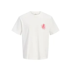 JACK & JONES Majica JORJAPAN krvavo rdeča/bela