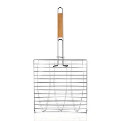 BBQ pekač za 3 ribe 58x25x7cm, lesen ročaj