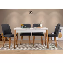 Hanah Home Santiago Trpezarijski set, Belo-Braon