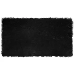 Tepih od umjetne ovčje kože TAFALLA Crna 60 x 110 cm Poliester
