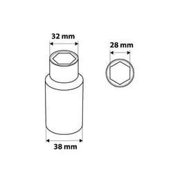 slomart NEO TOOLS Nasadka viličasta duga 1/2, 28 mm