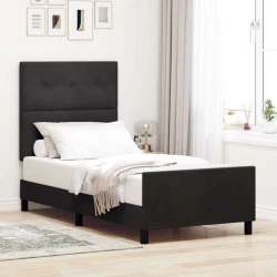 vidaXL vidaXL Postelja Črna 100x200 cm Žamet, (22049489)