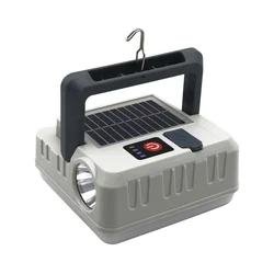 LED solarna lampa sa funkcijom powerbanke LED/1W/5,5V 8000K IPX4 1200 mAh siva