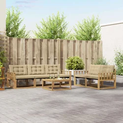 Set vanjskih sofa 6 kom. Bijela i bež
