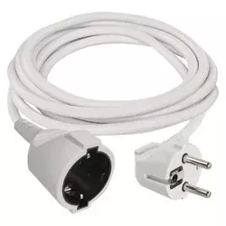 Podaljšek 2 m/1 vtičnice/beli/PVC/1 mm2
