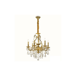Ideal Lux - Kristalni luster sa lancem GIOCONDA 6xE14/40W/230V prečnik 62 cm zlatna