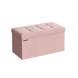 Songmics Shranjevalna klop 38x76x38 cm roza