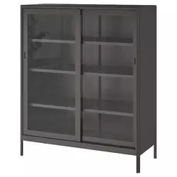 IDASEN Element s kliz. stakl. vratima, tamnosiva, 120x140 cm