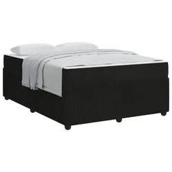 Vidaxl Konstrukcija postelje z vzmetnico Črna 140 x 200 cm blago