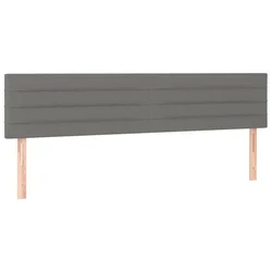 Vidaxl Posteljno vzglavje temno siva 180x5x78/88 cm blago