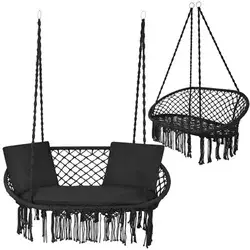 Gardlov viseća ljuljačka gnijezdo 2 osobe – 300 kg, crna, 3 jastuka (stork nest)