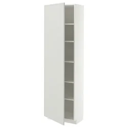 METOD Visoki element s policama, bela/Aspudden svetlosiva, 60x37x200 cm