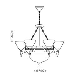 Brilagi - Luster na lancu DAHLIA 9xE27/40W/230V prečnik 74 cm mesing