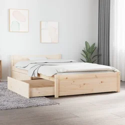 shumee vidaXL Posteljni okvir s predali 90x200 cm