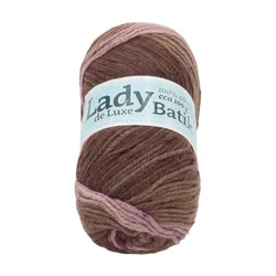 Preja LADY de Luxe BATIK - 100g / 238 m - roza, rjava