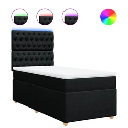 Vidaxl Box spring postelja z vzmetnico črna 80x200 cm blago