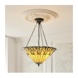 Endon 111881 - Luster na lancu Tiffany JAMELIA 3xE27/10W/230V prečnik 50 cm