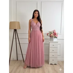 Squareonline Ženska duga haljina Blush Lace Dream, Roze