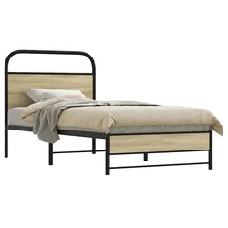 shumee vidaXL Postelja brez vzmetnice, 75x190 cm, hrast sonoma