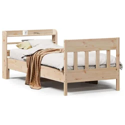 vidaXL Posteljni okvir brez vzmetnice 75x190 cm trdna borovina