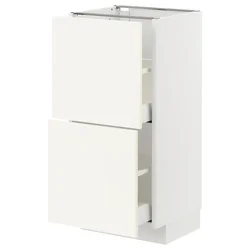 METOD / MAXIMERA Podni element,2 fioke, bela/Vallstena bela, 40x37 cm