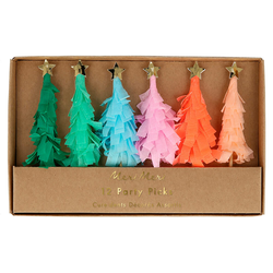 meri meri® 12 dijelni set ukrasa za slastice rainbow fringed tree