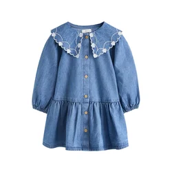 Next Obleka moder denim / bela