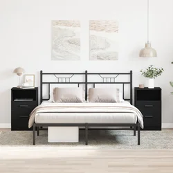 Noćni ormar 2 pcs Crni hrast 40 x 35 x 65 cm Konstruirano drvo