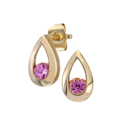 DIAMANT LETERNEL Uhani Ohrhänger aus 375 Gelbgold mit Saphir zlata