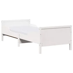 Vidaxl Okvir postelje z raztegljivim madracem Bela 80 x 200 cm