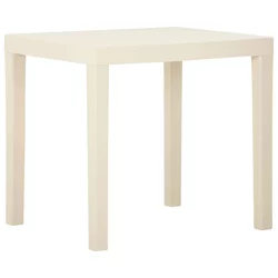 vidaXL Vrtna miza bela 79x65x72 cm plastika
