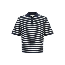 JACK & JONES Pulover JORSANREMO nočno modra / bela
