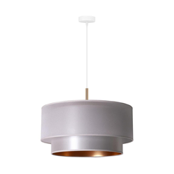 Duolla - Luster na sajli NANTES 1xE27/15W/230V prečnik 45 cm srebrni/bakarni